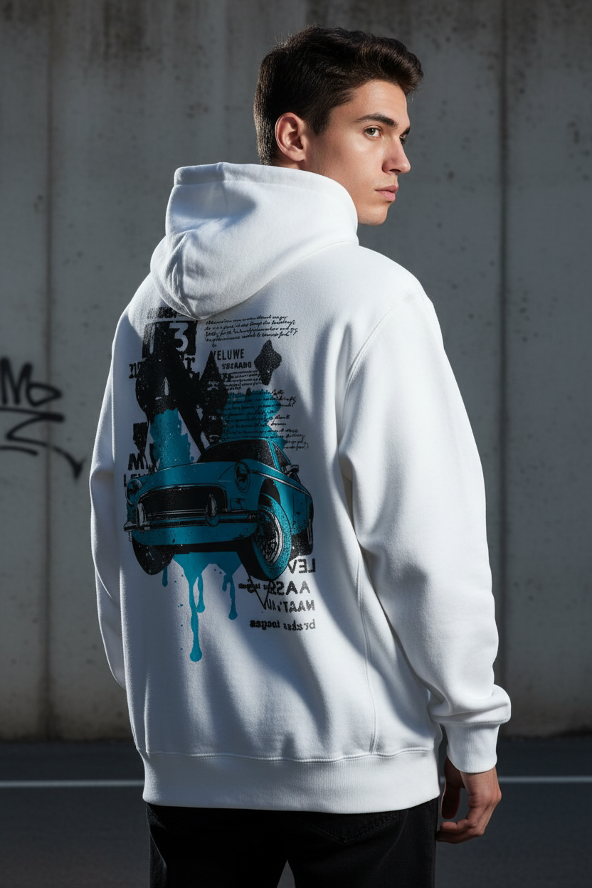 Men's Oversized Hoodie Car print – WERVE