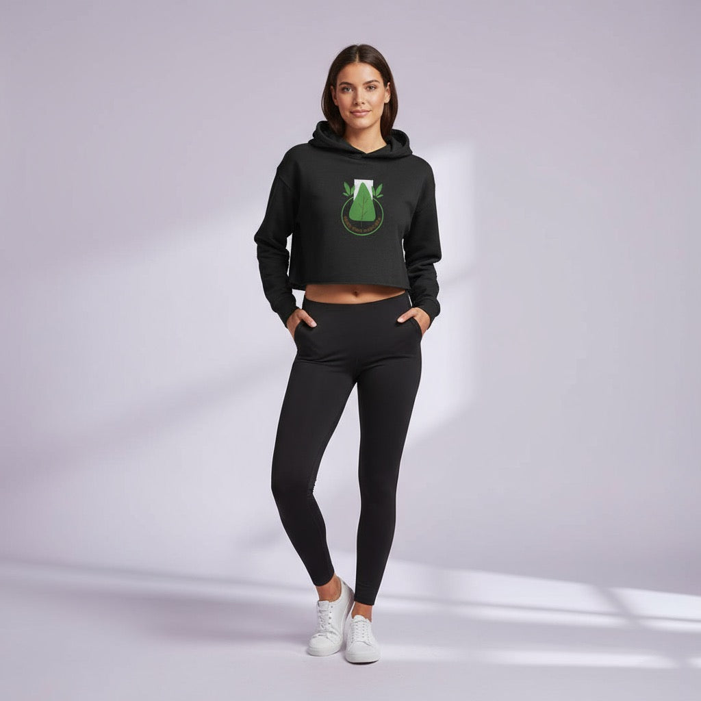 Women's Crop Hoodie Save Tree print
