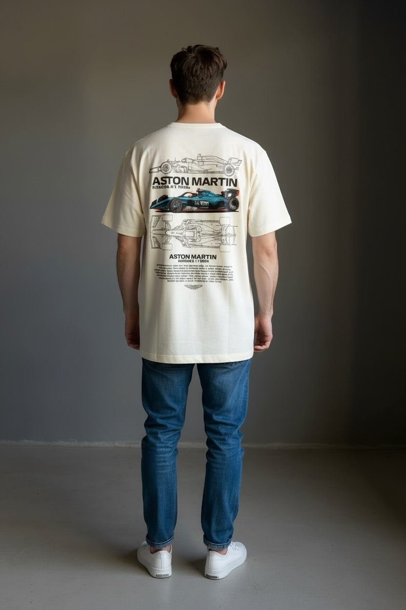 Men's Terry Oversized Tee Aston Martin Print