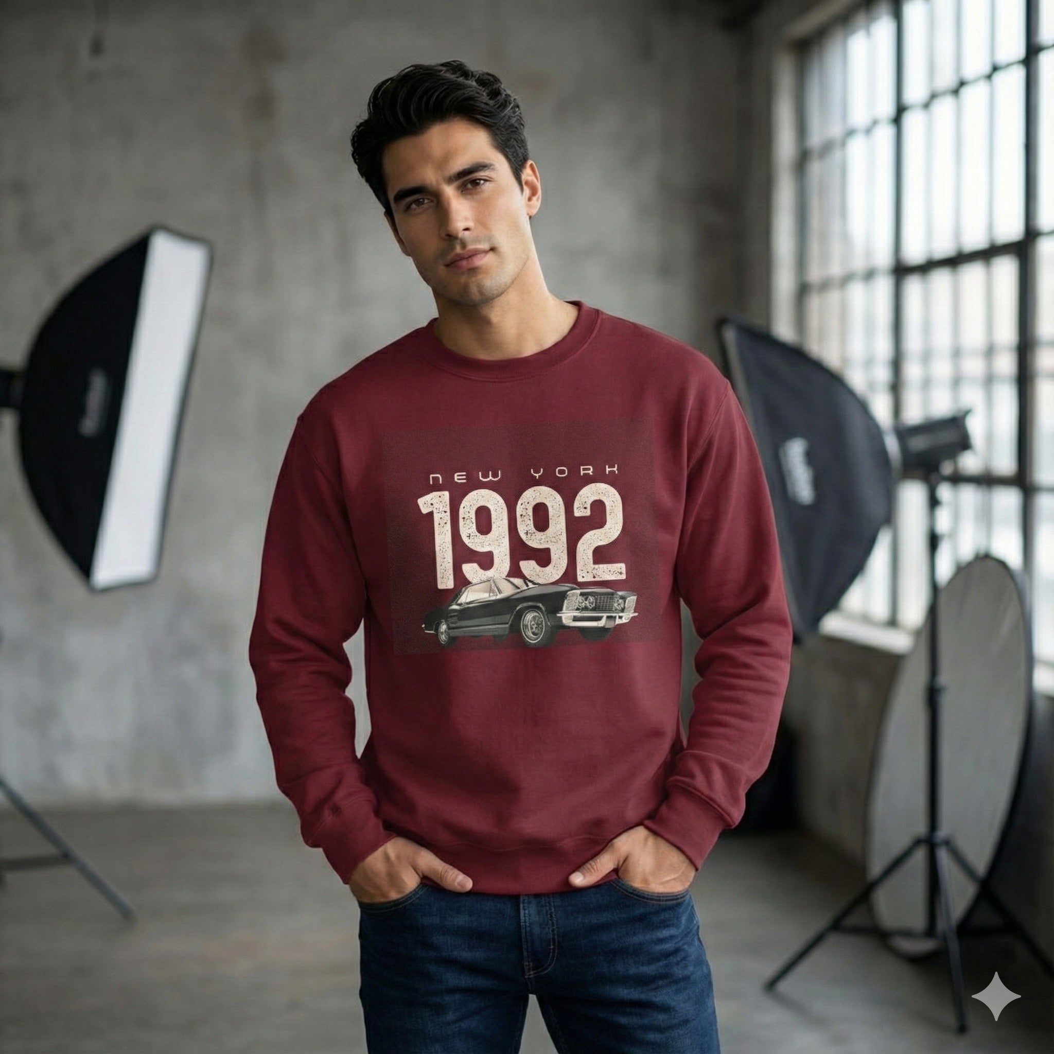 Men’s Sweatshirt Car Print