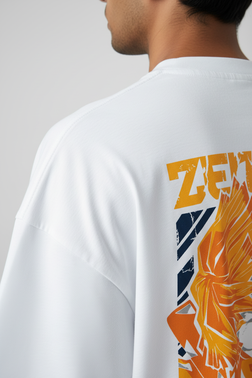 Men's Terry Oversized Tee Zenitsu Print