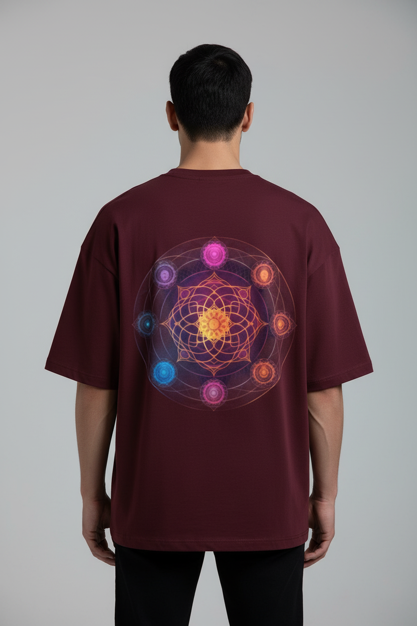 Men's Terry Oversized Tee Chakra Print