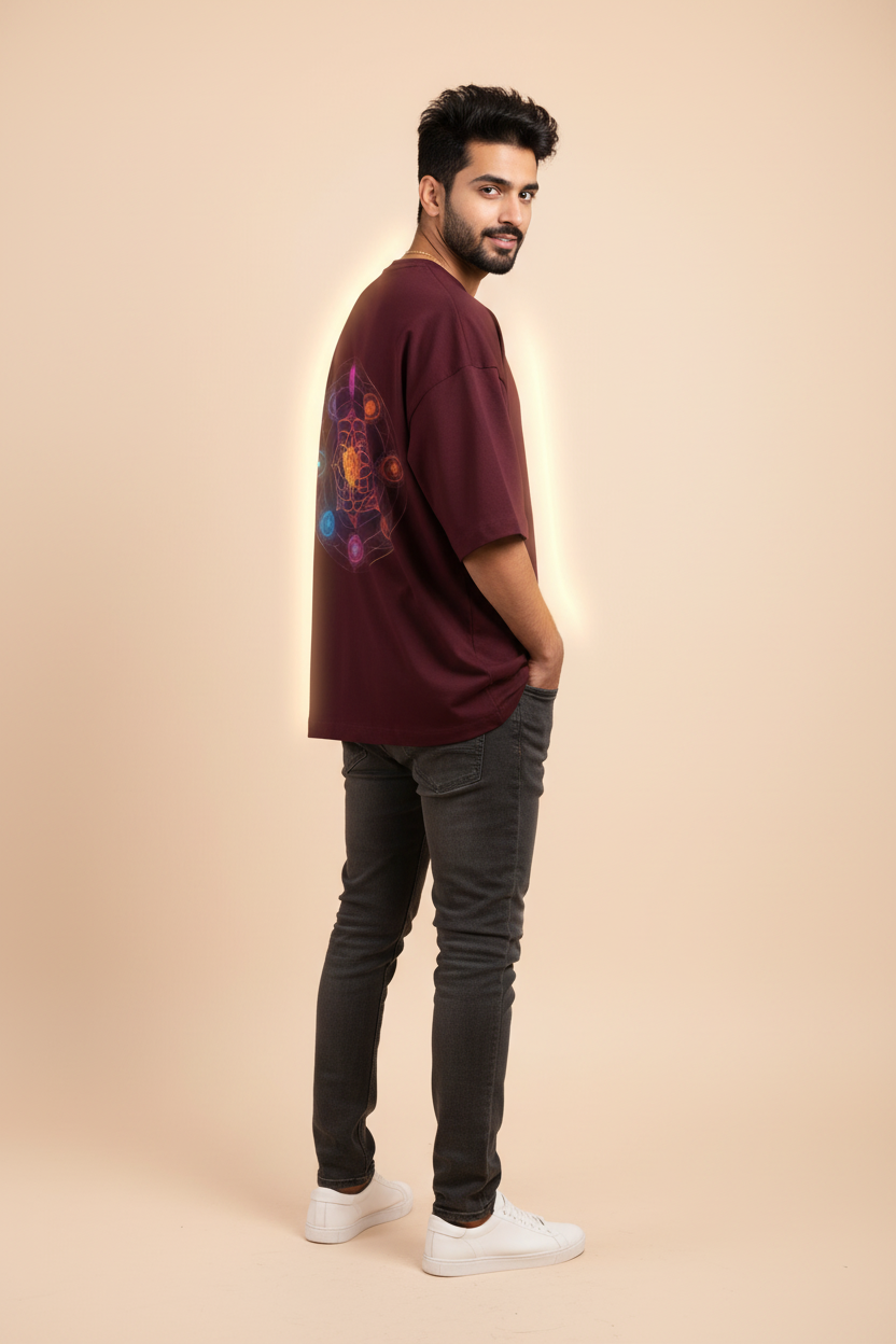 Men's Terry Oversized Tee Chakra Print
