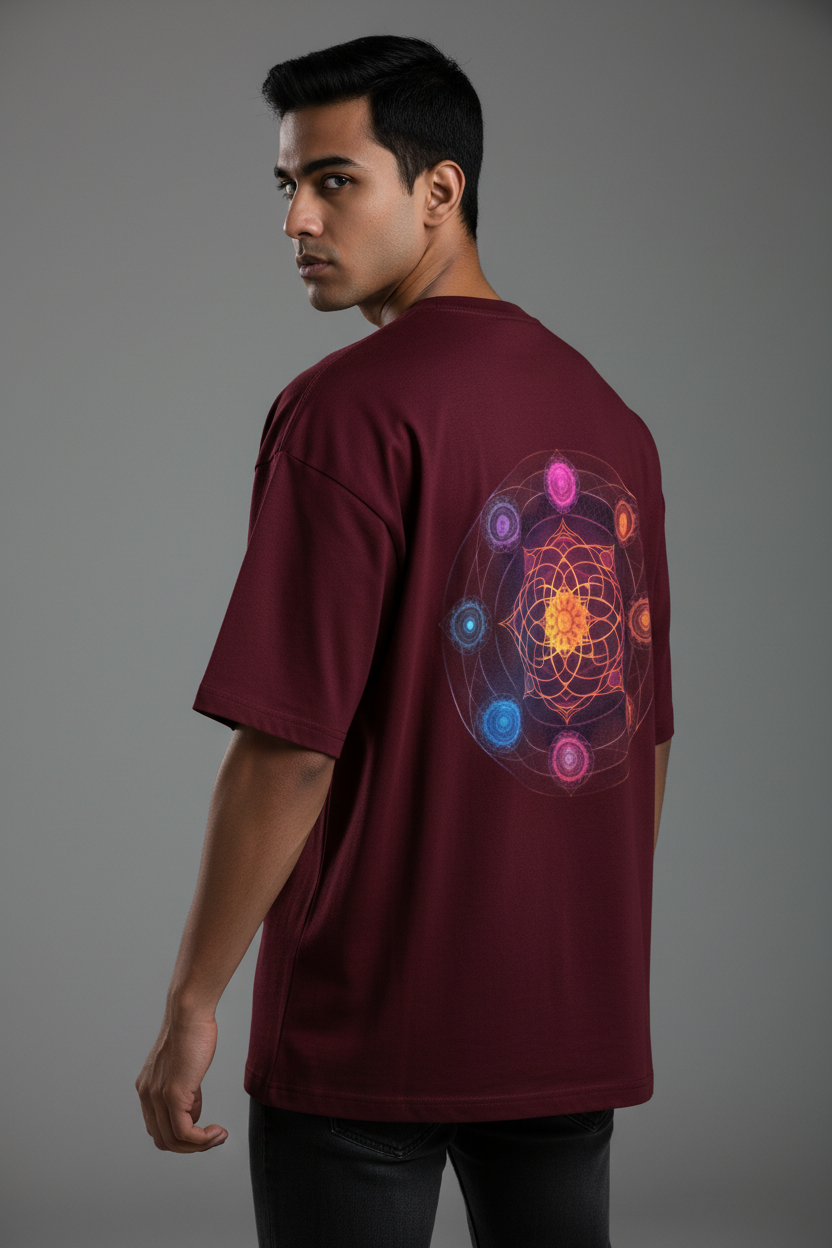 Men's Terry Oversized Tee Chakra Print