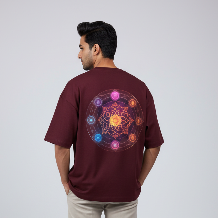 Men's Terry Oversized Tee Chakra Print