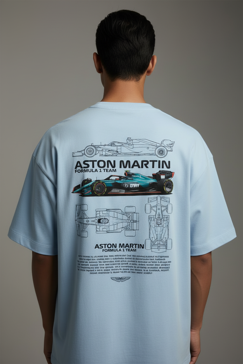 Men's Terry Oversized Tee Aston Martin Print
