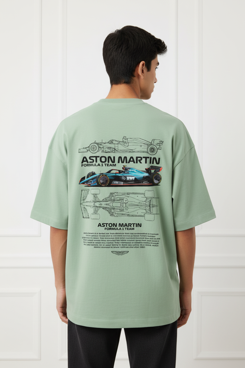 Men's Terry Oversized Tee Aston Martin Print
