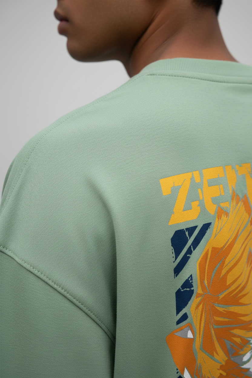 Men's Terry Oversized Tee Zenitsu Print