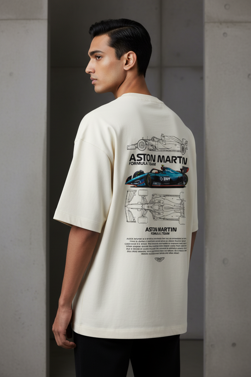 Men's Terry Oversized Tee Aston Martin Print