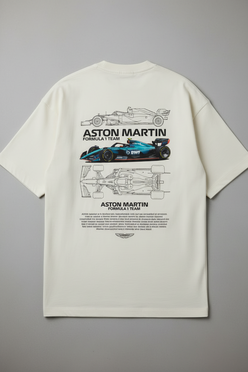 Men's Terry Oversized Tee Aston Martin Print