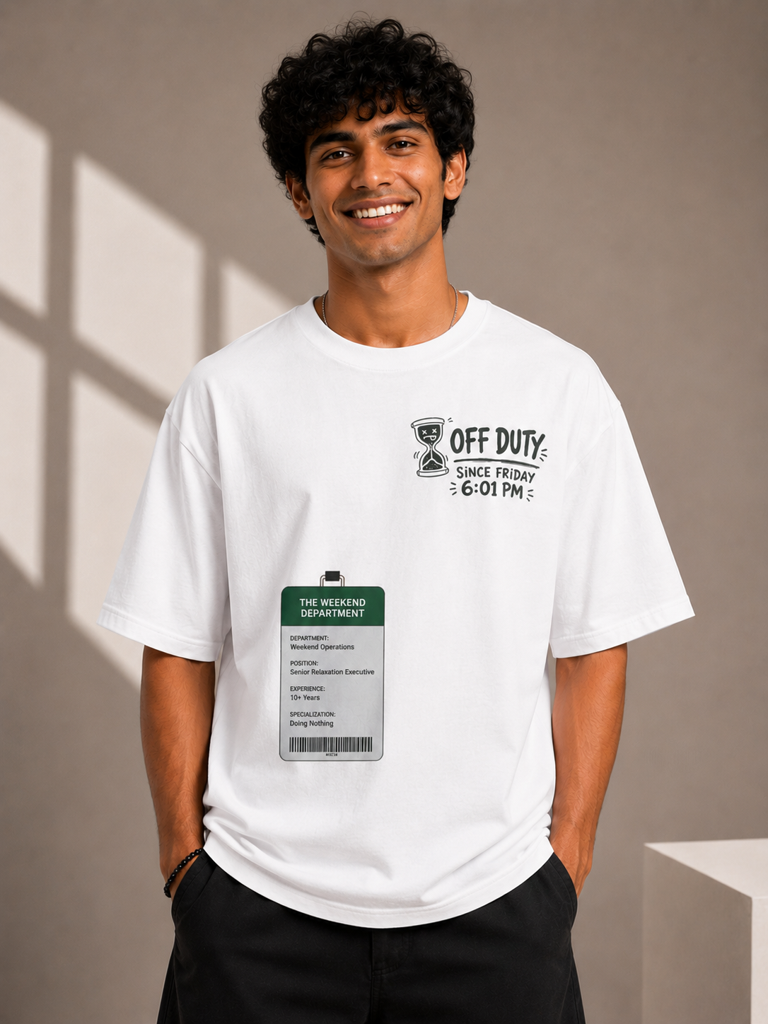 Men's Oversized T-shirt 'Weekend Department' Print