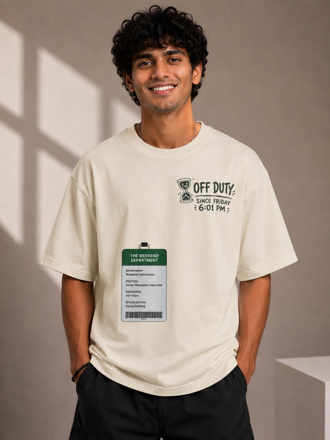 Men's Oversized T-shirt 'Weekend Department' Print