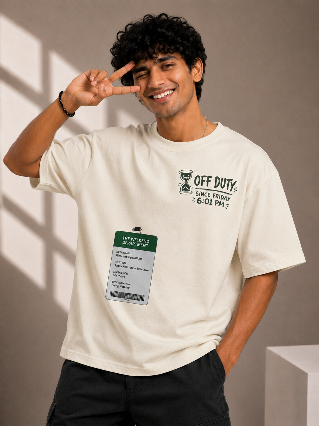 Men's Oversized T-shirt 'Weekend Department' Print