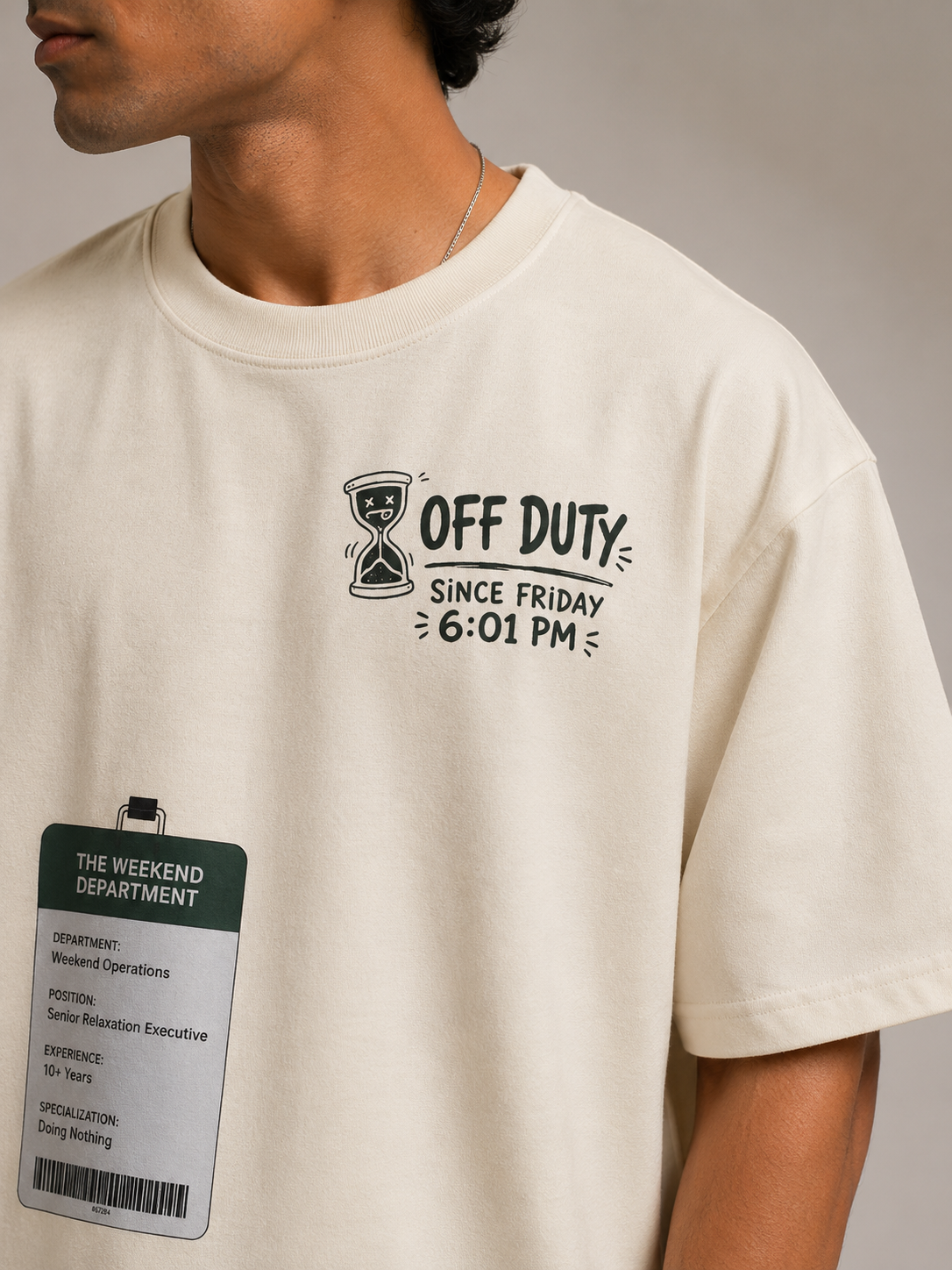 Men's Oversized T-shirt 'Weekend Department' Print