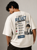 Men's Oversized T-shirt 'Daily Reset' Print