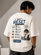 Men's Oversized T-shirt 'Daily Reset' Print