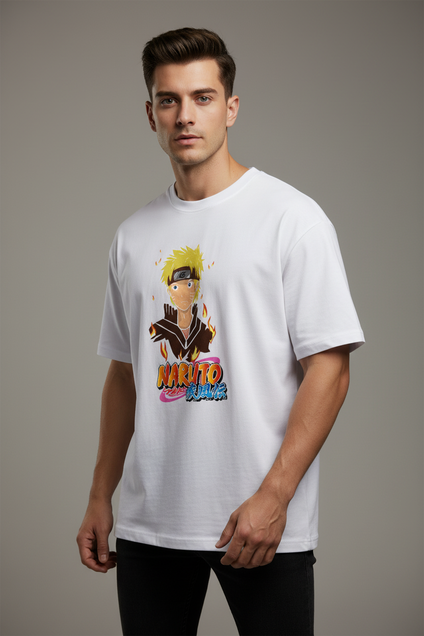 Oversized Classic T-Shirt Anime Print