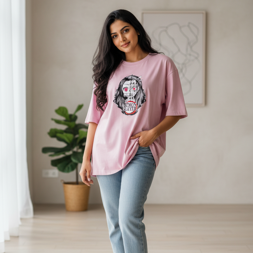 Unisex Oversized Classic T-Shirt Demon Slayer Print