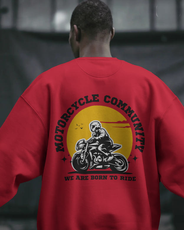 Men's Sweatshirt Motorcycle Print