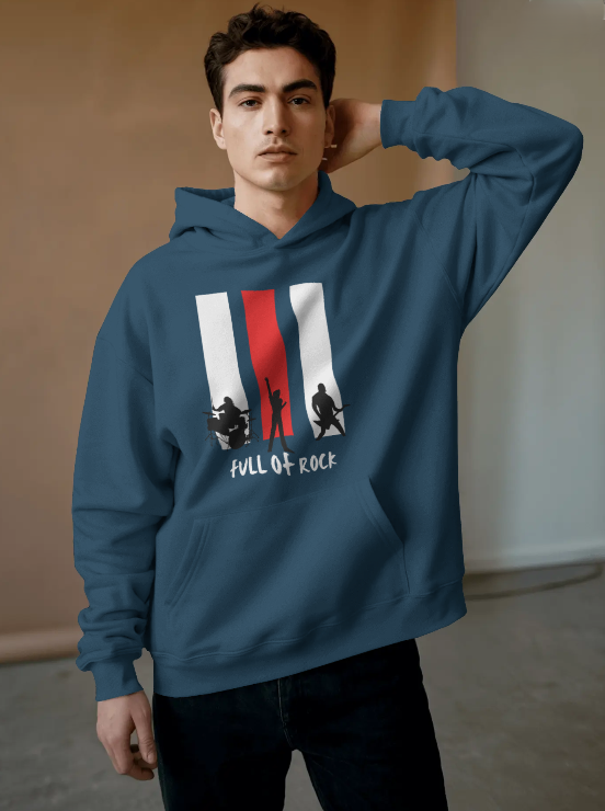 Men’s Blue Hoodie Hard Rock