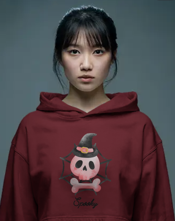 Women’s Crop Hoodie Spooky Print
