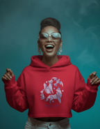 Women’s Crop Hoodie Wild Life Print