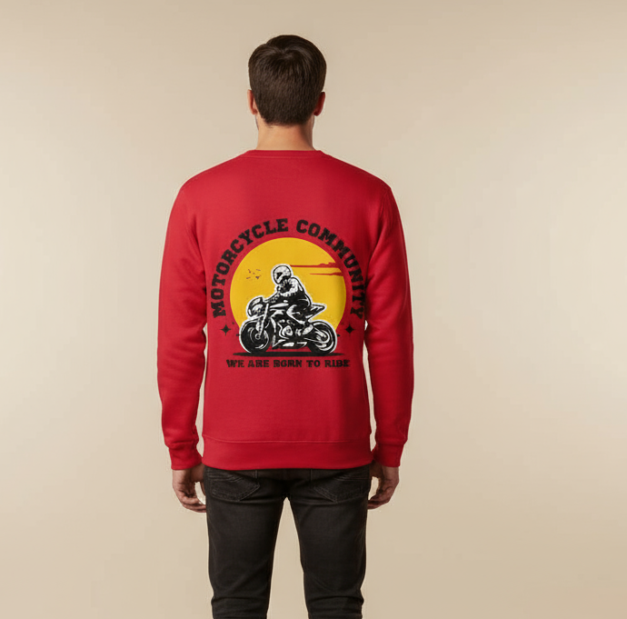 Men's Sweatshirt Motorcycle Print