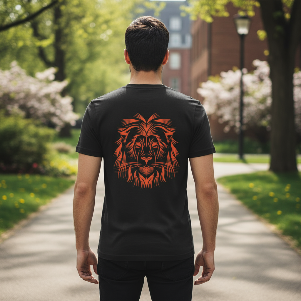 Men's Half Sleeves T-Shirt Lion Print