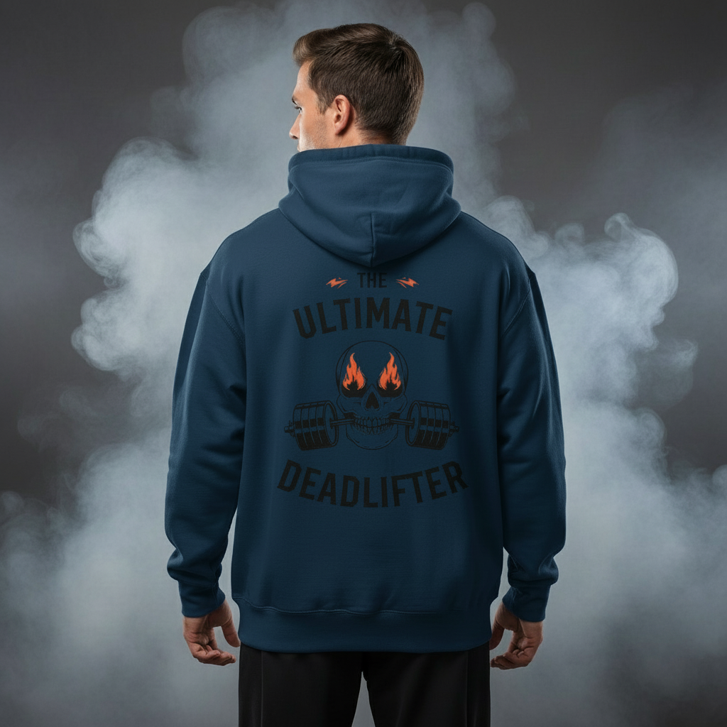 Mens Oversized Hoodie Ultimate Deadlifter Print