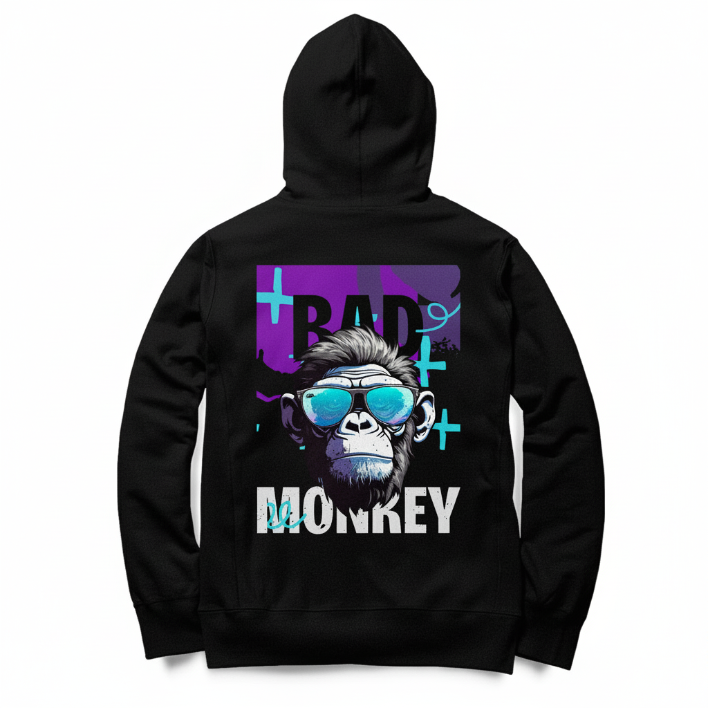 Men’s Oversized Hoodie Bad Monkey Print