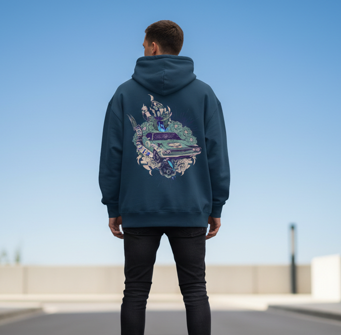 Men’s Oversized Hoodie Car print