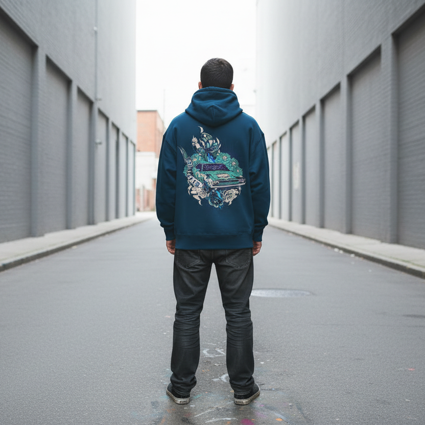 Men’s Oversized Hoodie Car print