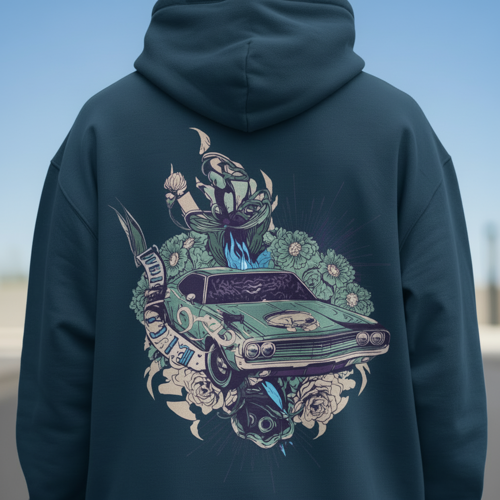 Men’s Oversized Hoodie Car print