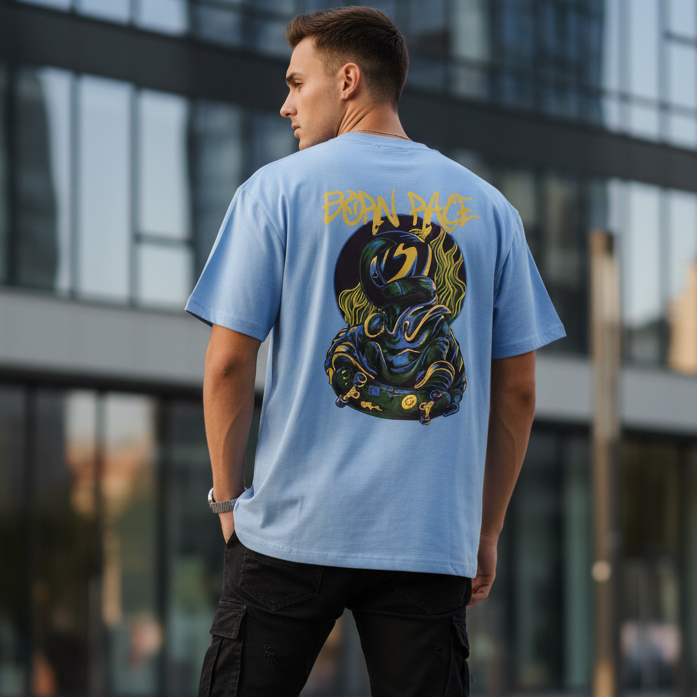 Men’s Oversized T-Shirt Born Race Skate Print