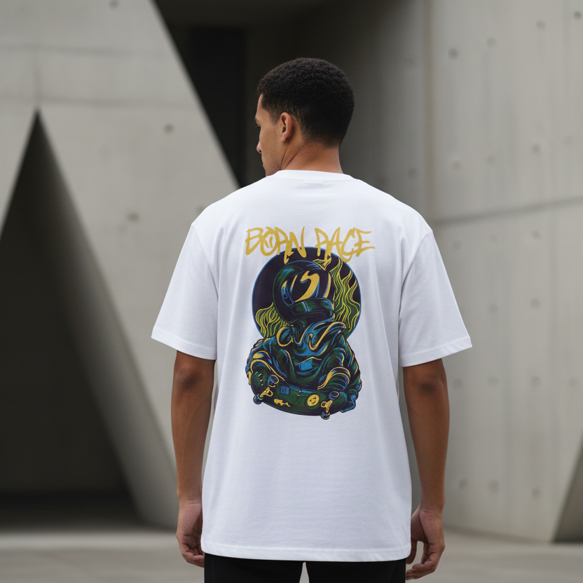 Men’s Oversized T-Shirt Born Race Skate Print
