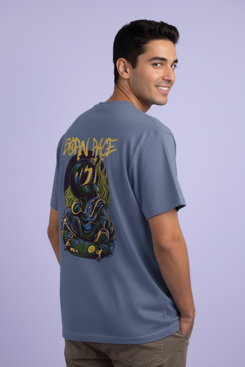 Men’s Oversized T-Shirt Born Race Skate Print