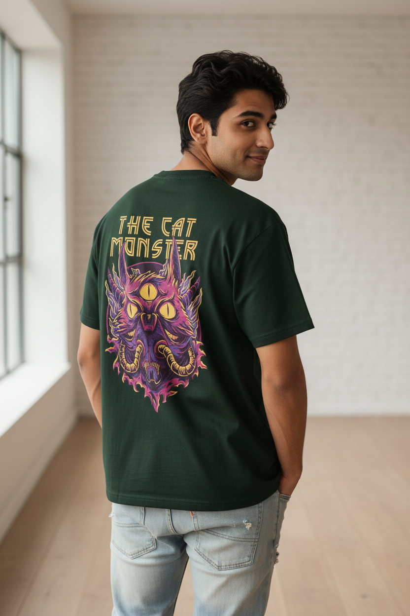 Men’s Oversized T-Shirt Catmonster Print