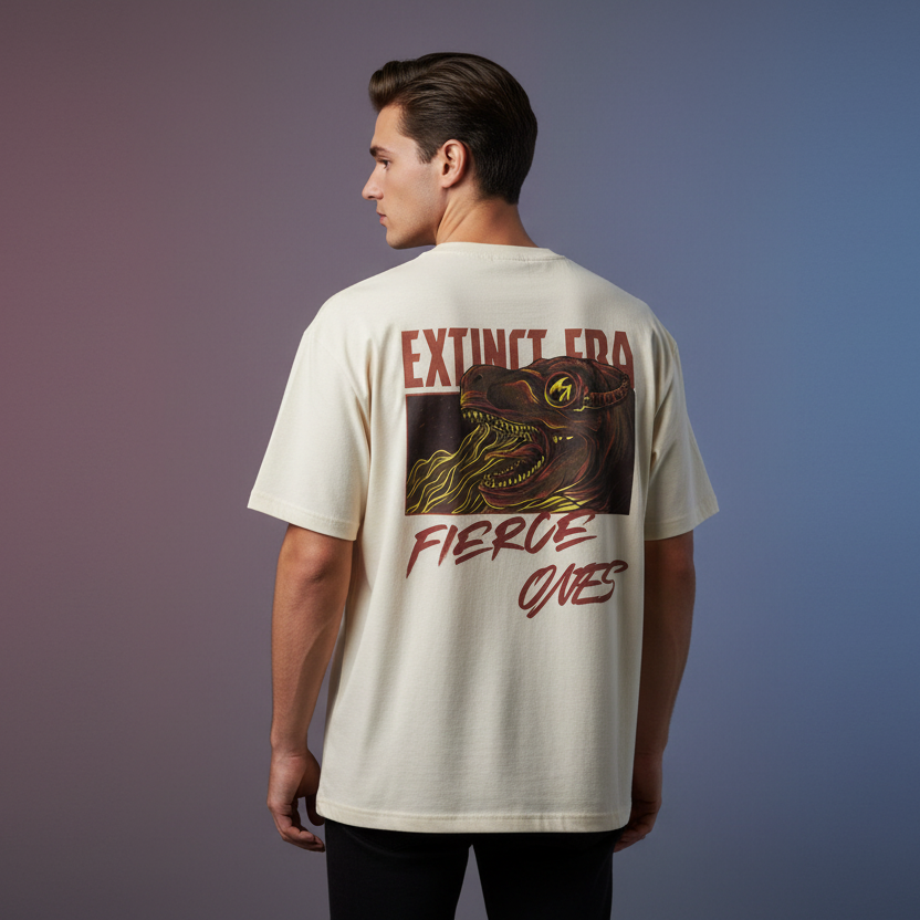Men’s Oversized T-Shirt Extinct Dino Print