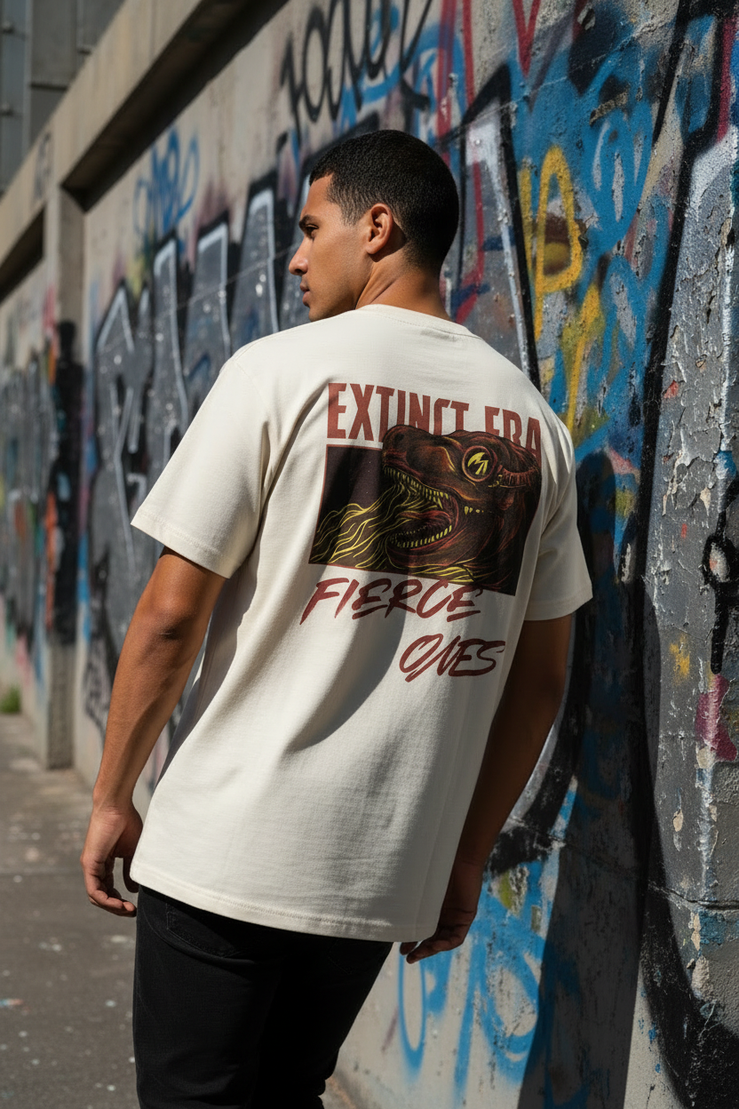 Men’s Oversized T-Shirt Extinct Dino Print