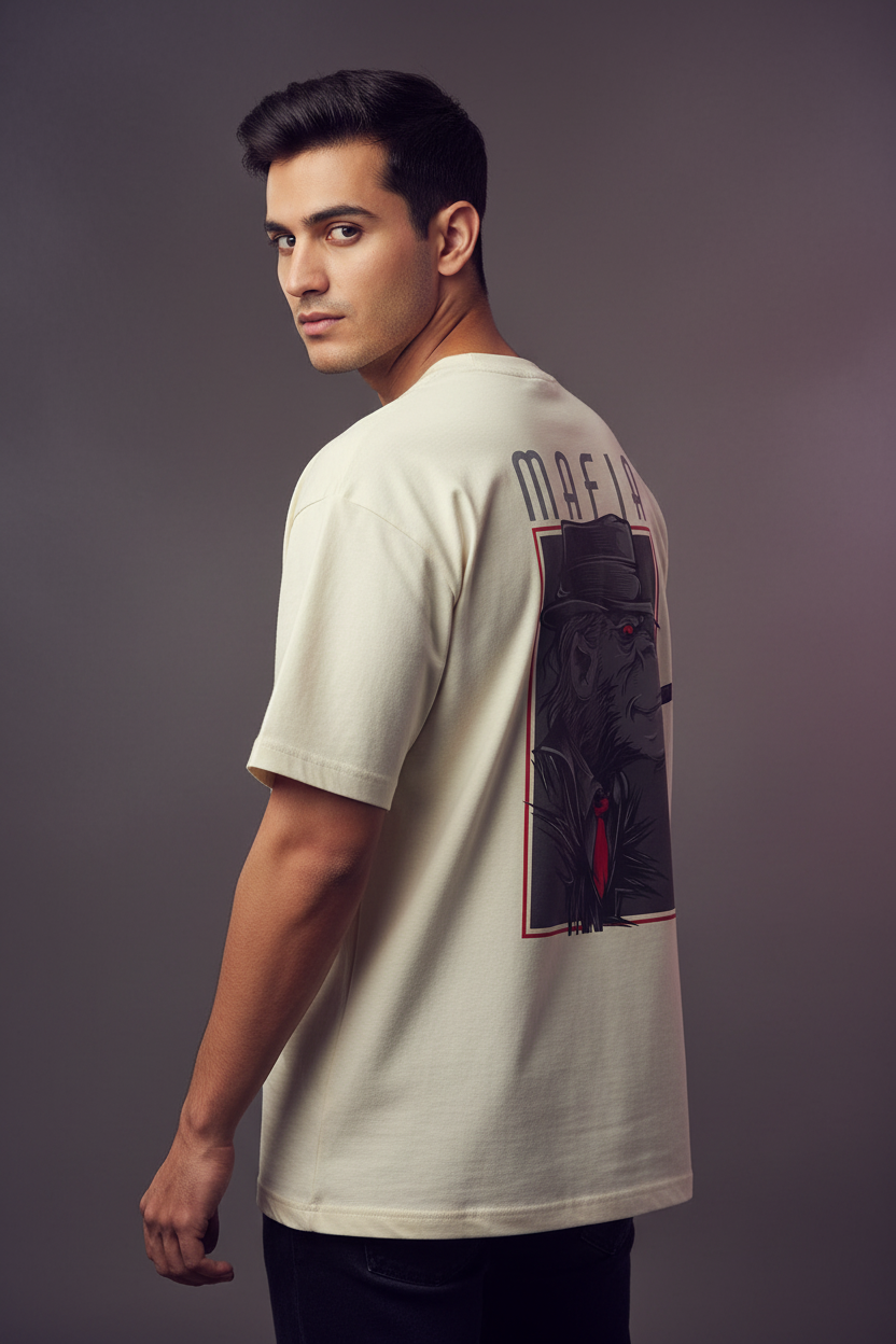 Men’s Premium Oversized T-Shirt Mafia Print