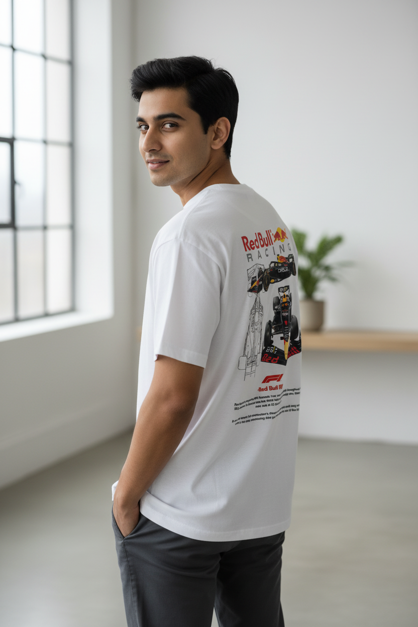 Men's Oversized T-Shirt Red Bull Racing Print