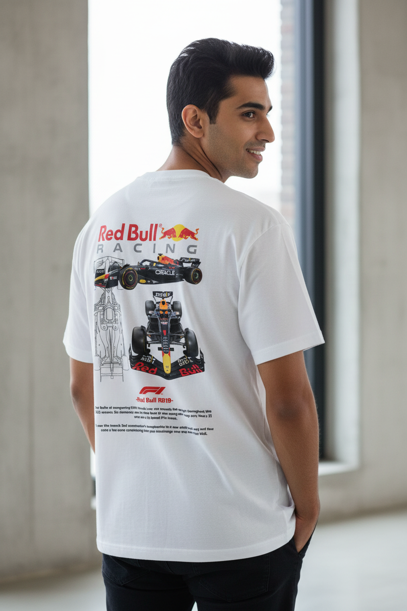 Men's Oversized T-Shirt Red Bull Racing Print