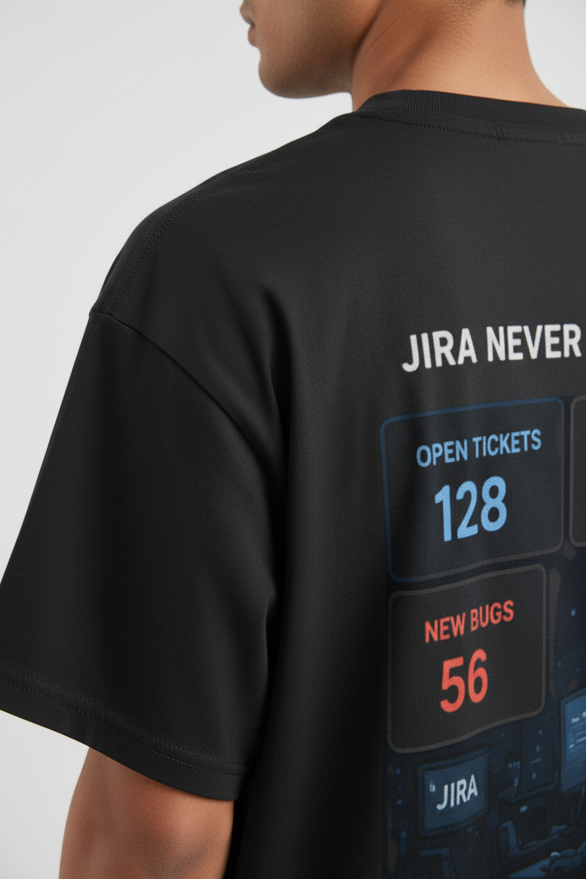 Unisex Oversized T-Shirt Jira never Sleeps Print