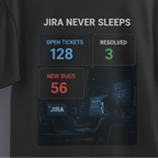 Unisex Oversized T-Shirt Jira never Sleeps Print