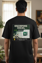 Men's Oversized T-shirt 'Vacay Mode Escaping Excel' Print