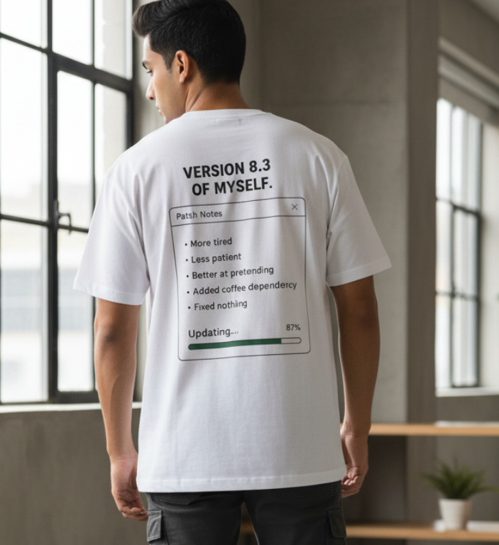 Men's Oversized T-shirt 'Version of Myself' Print