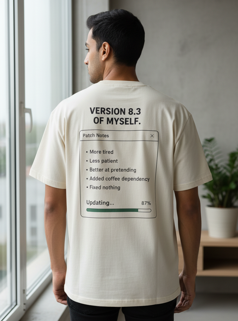 Men's Oversized T-shirt 'Version of Myself' Print