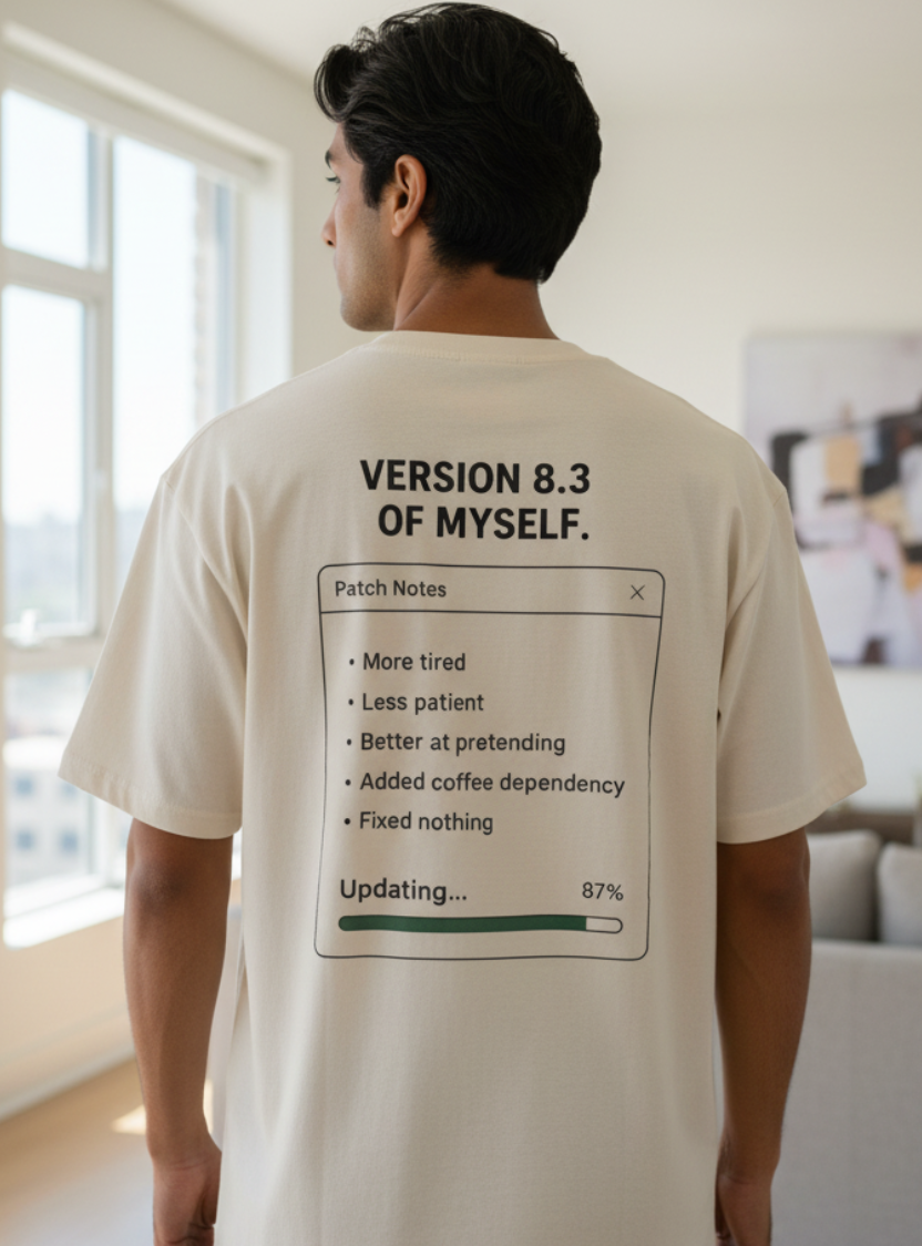 Men's Oversized T-shirt 'Version of Myself' Print