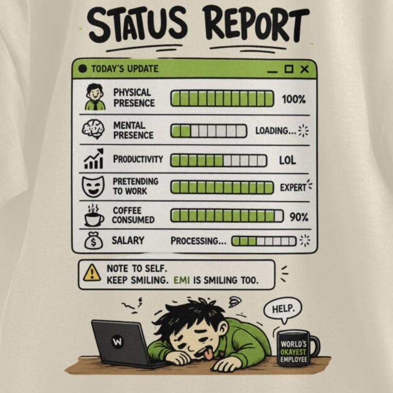 Men's Oversized T-shirt Officially Clocked In Print