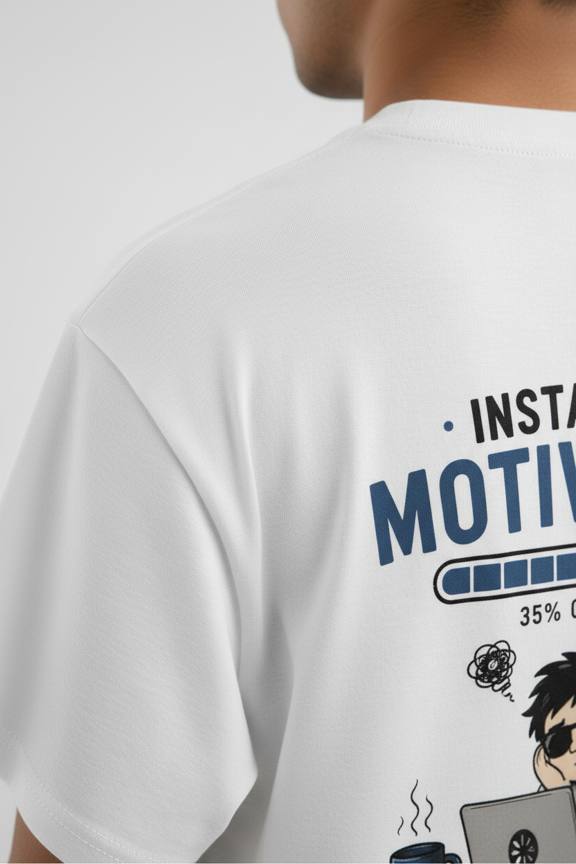 Men's Oversized T-Shirt 'Installing Motivation' Print